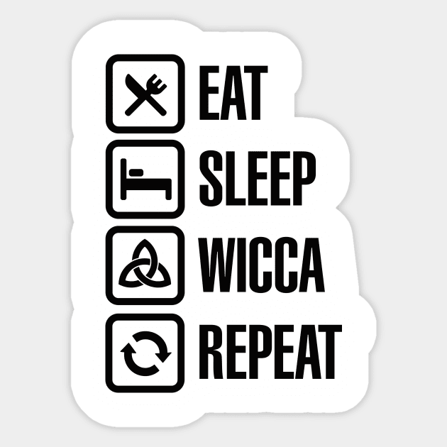 Eat sleep Wicca repeat - Pagan Witchcraft Witch Halloween Sticker by LaundryFactory